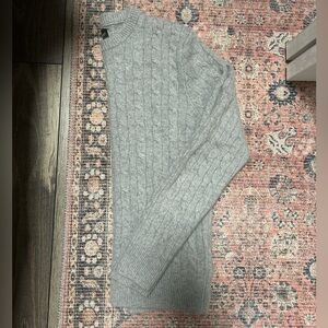 Gray Cable Knit Cashmere Sweater
